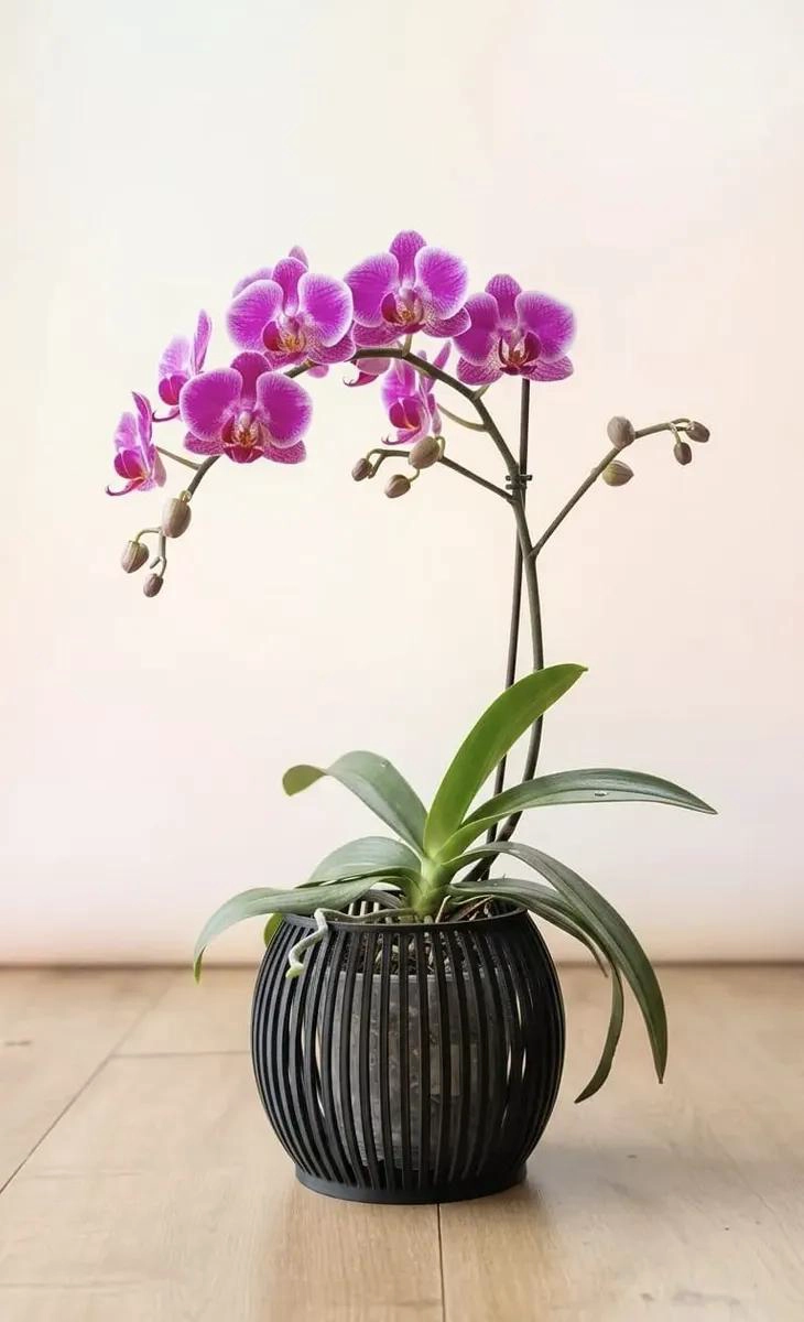 MACETA ZEN PARA ORQUIDEAS MULTIFLOR MEDIANA CON DRENAJE - 1