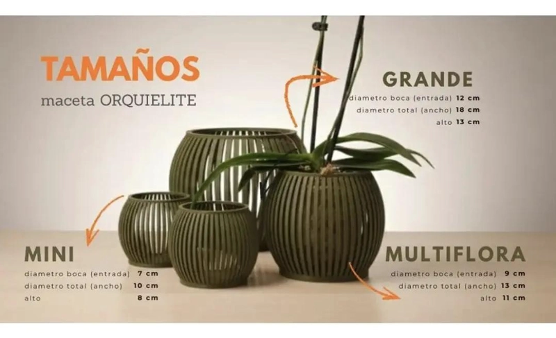 MACETA ZEN PARA ORQUIDEAS MULTIFLOR MEDIANA CON DRENAJE - 2
