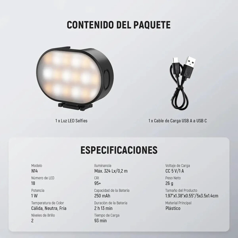 MINI LUZ LED MAGNE TICA PARA CAMARAS Y SMARTPHONES - 5