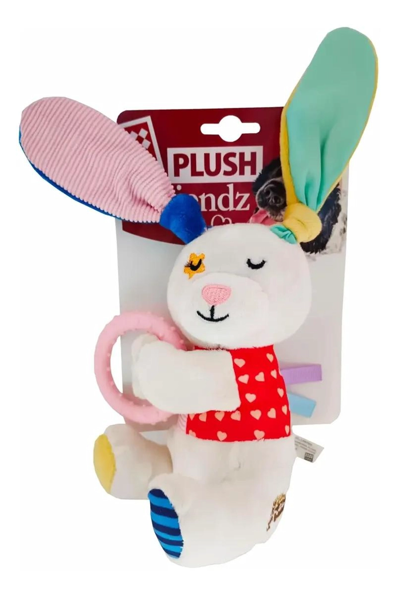 JUGUETE DE PELUCHE CONEJO CON ANILLO TPR PARA PERROS - 1