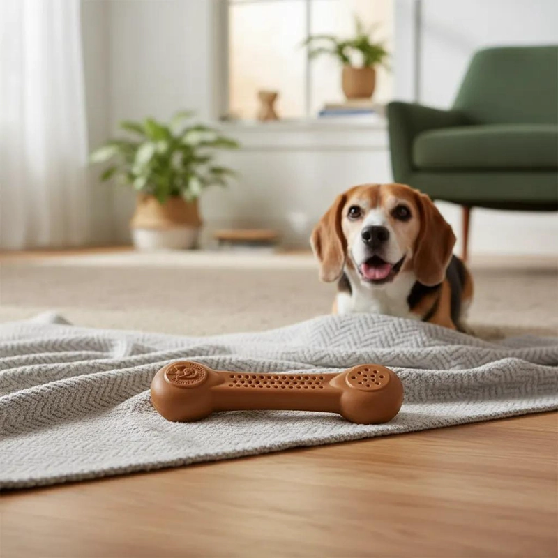 JUGUETE DE NYLON SABOR MANTEQUILLA DE MANI PARA PERROS - 1