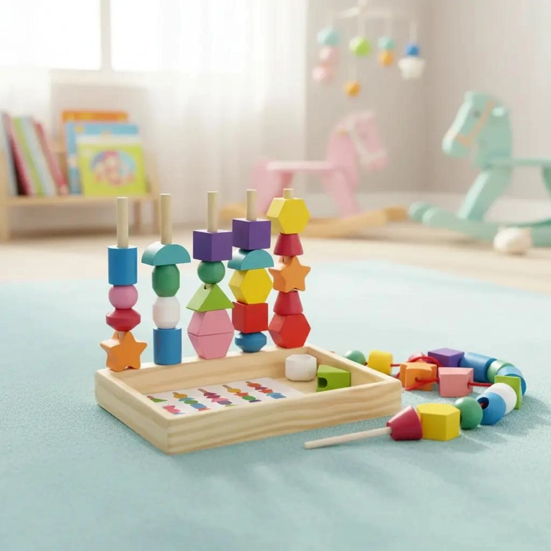 JUGUETE APILABLE DE MADERA PARA DESARROLLO INFANTIL - 1