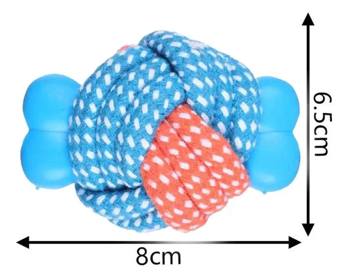 JUGUETE DE CUERDA Y HUESO PARA PERROS DE 8 CM - 4