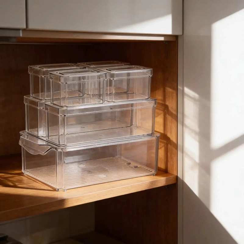 SET DE 7 ORGANIZADORES DE REFRIGERADOR CON TAPA PARA COCINA - 6