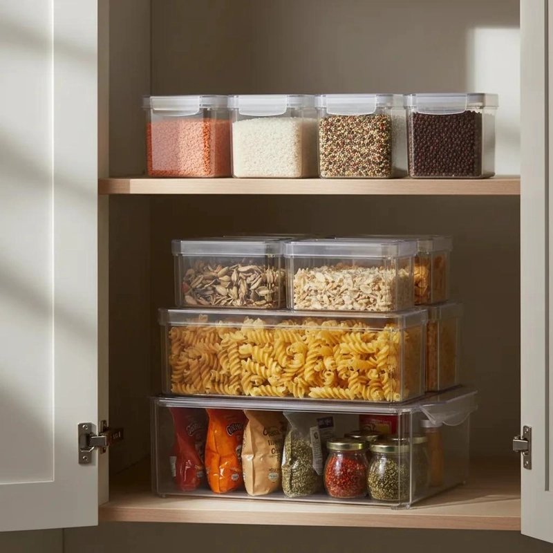 SET DE 7 ORGANIZADORES DE REFRIGERADOR CON TAPA PARA COCINA - 7