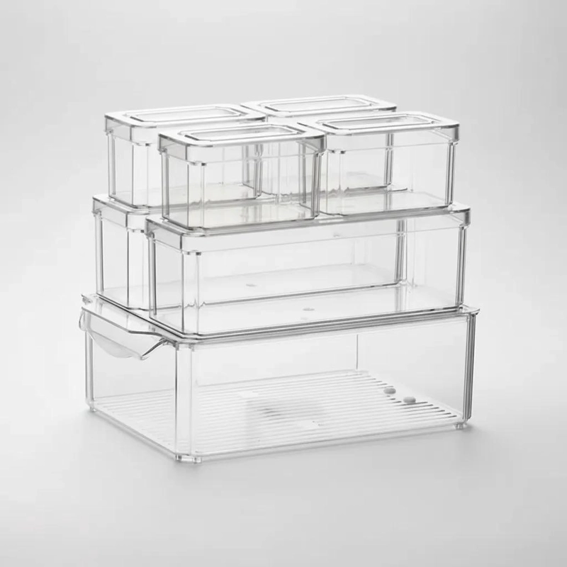 SET DE 7 ORGANIZADORES DE REFRIGERADOR CON TAPA PARA COCINA - 9