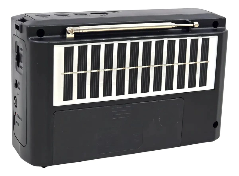 RADIO PORTATIL RECARGABLE CON PANEL SOLAR Y LINTERNA LED - 1