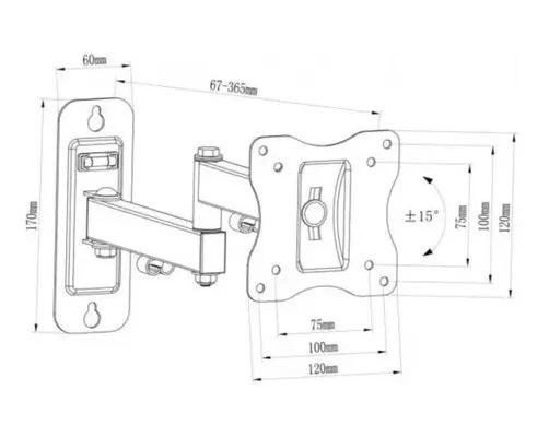 SOPORTE DE PARED PARA TV DE 10 A 32 PULGADAS CON BRAZO MOVIL - 5