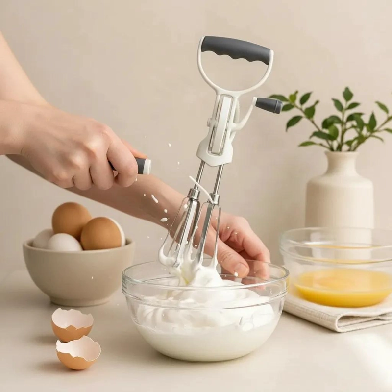 BATIDOR MANUAL PARA MEZCLAR INGREDIENTES EN COCINA Y REPOSTERIA - 4