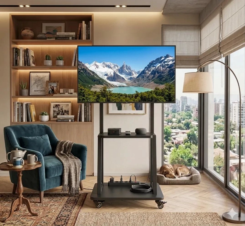 SOPORTE MOVIL PARA TELEVISORES DE 32 A 75 PULGADAS CON RUEDAS - 4