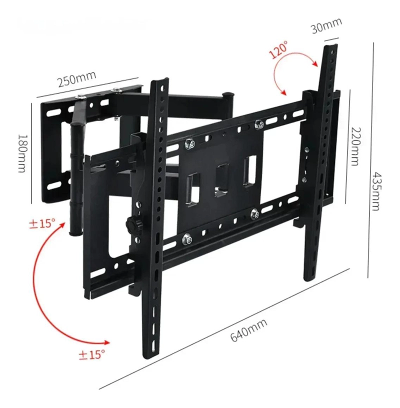 SOPORTE DE PARED ARTICULADO PARA TELEVISORES DE 40 A 80 PULGADAS - 6