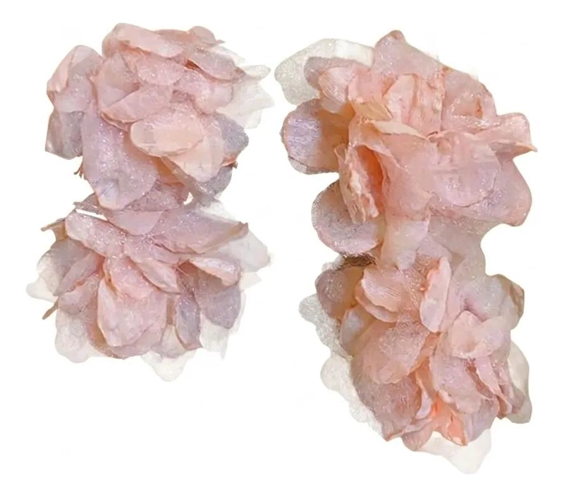 AROS DE FIESTA FLOR DE ORGANZA EN COLOR ROSA - 1