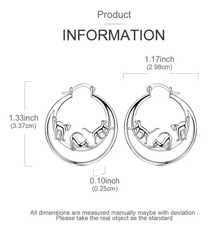 AROS DE PLATA 925 CON DISEÑO DE GATITOS ELEGANTES - 4