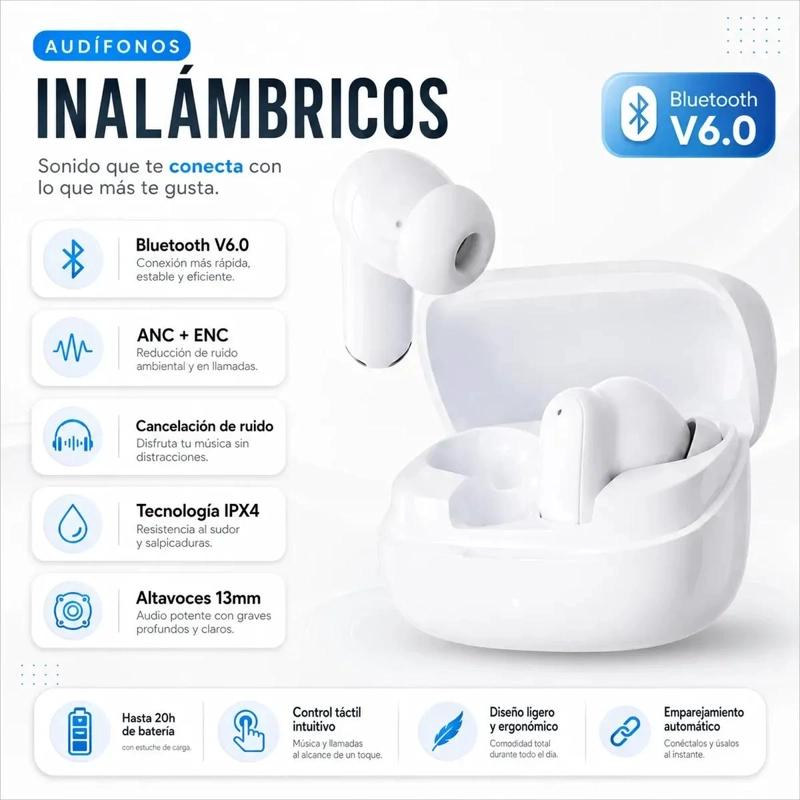 AUDIFONOS INALAMBRICOS BLUETOOTH CON CANCELACION DE RUIDO - 3
