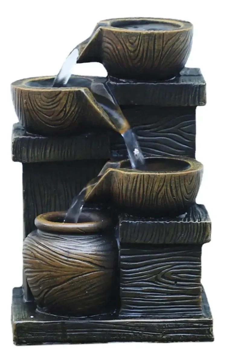 FUENTE DE AGUA DECORATIVA CON ILUMINACION Y 3 NIVELES - 2