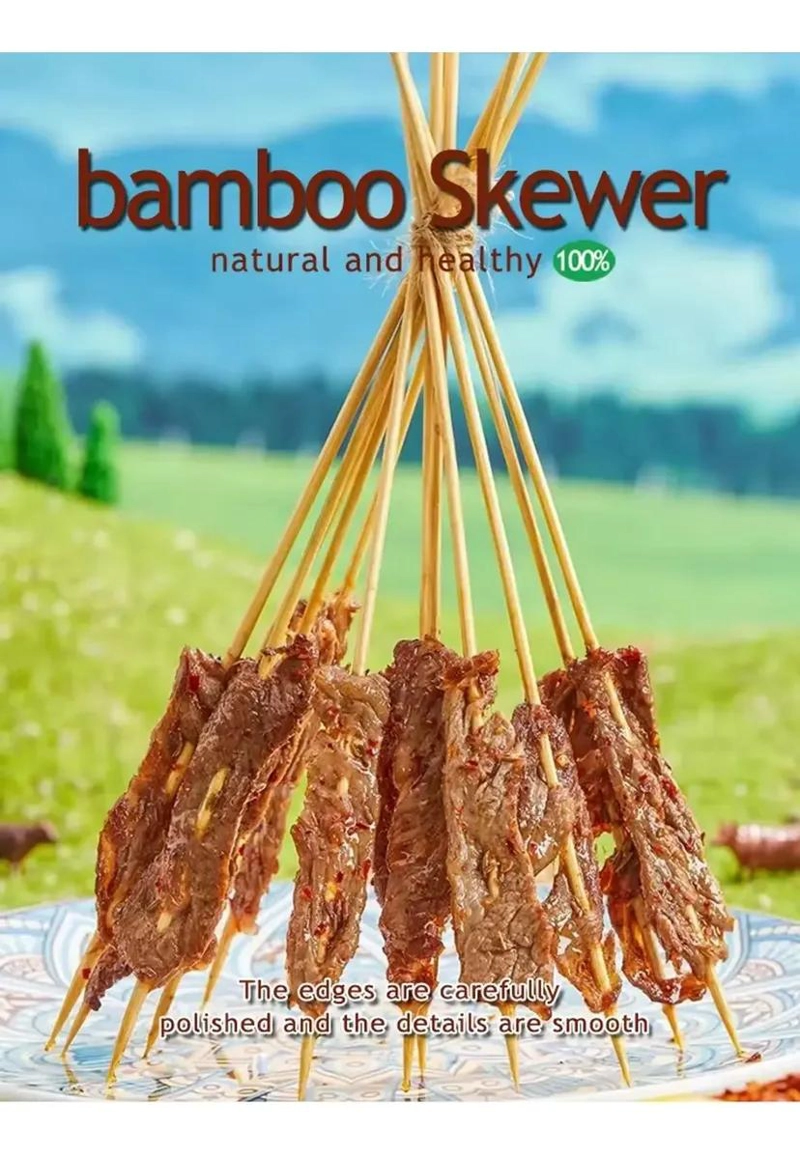PALOS PARA BROCHETAS GRUESOS DE 45 CM Y 3 MM DE DIAMETRO PAQUETE 300 UNIDADES - 5