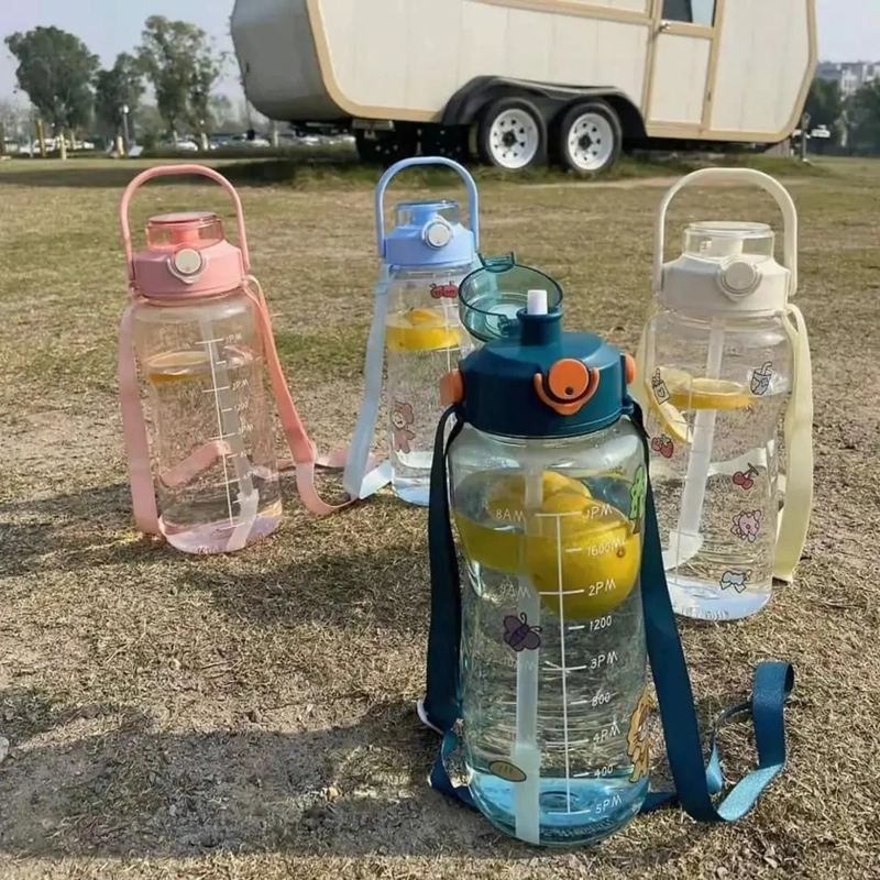 BOTELLA DE AGUA MOTIVACIONAL DE 2 LITROS CON MEDIDOR - 4