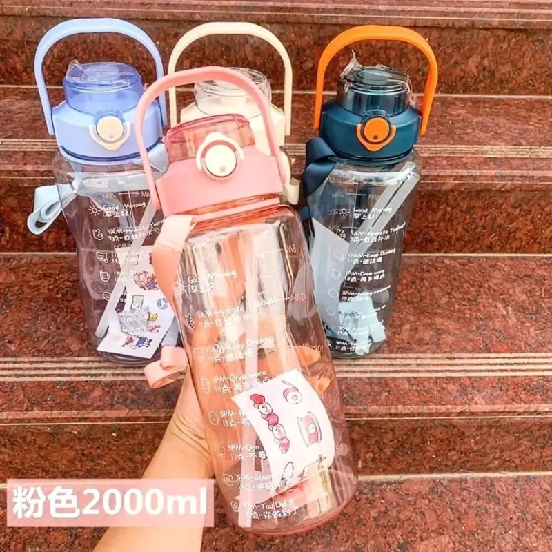 BOTELLA DE AGUA MOTIVACIONAL DE 2 LITROS CON MEDIDOR - 5