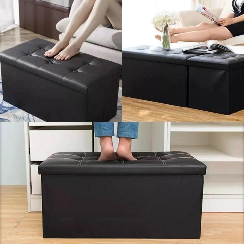BANQUETA BAUL PLEGABLE ORGANIZADOR DE ECOCUERO - 7