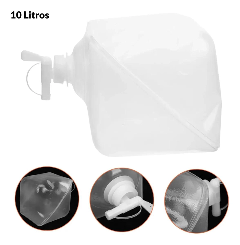 CONTENEDOR PLEGABLE DE AGUA 10 LITROS PARA CAMPING Y EXCURSIONES - 2