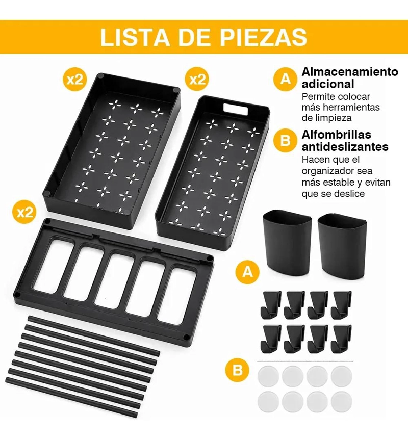 ORGANIZADOR MULTIFUNCIONAL DE 2 NIVELES PARA BAÑO Y COCINA - 10