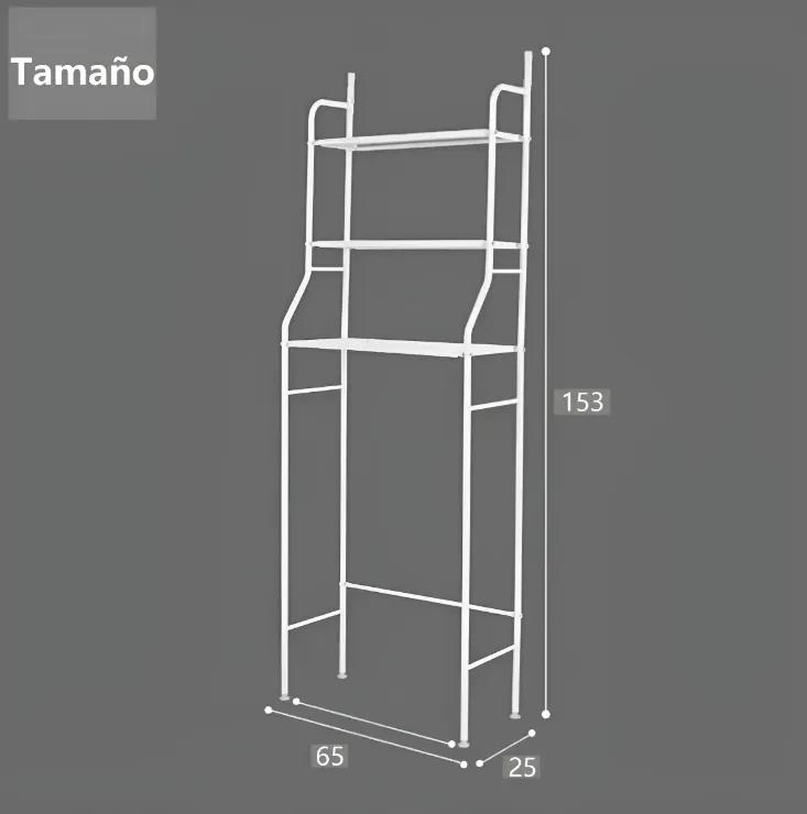 ESTANTE ORGANIZADOR METALICO DE 3 NIVELES PARA BAÑO - 3