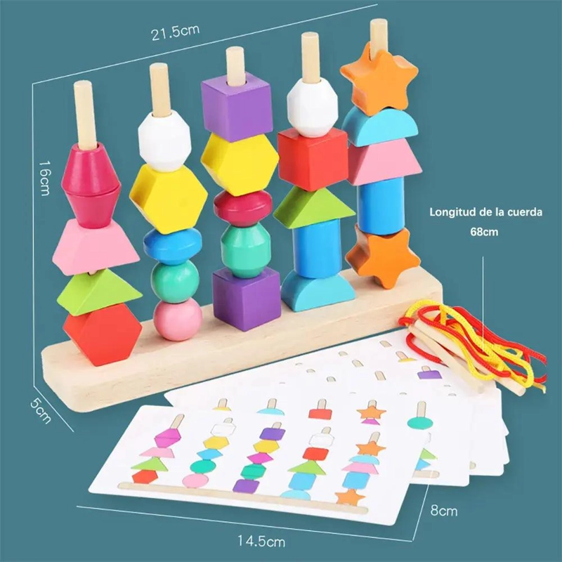 JUGUETE APILABLE DE MADERA PARA DESARROLLO INFANTIL - 3