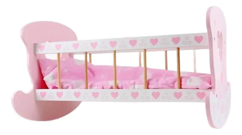 CUNA DE MADERA DIDACTICA PARA MUÑECOS CON ACCESORIOS - 3