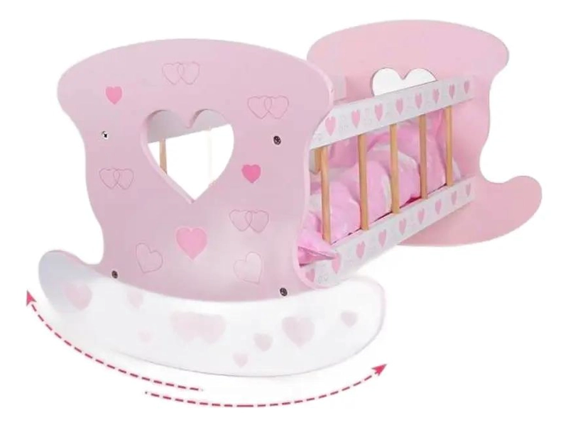 CUNA DE MADERA DIDACTICA PARA MUÑECOS CON ACCESORIOS - 5