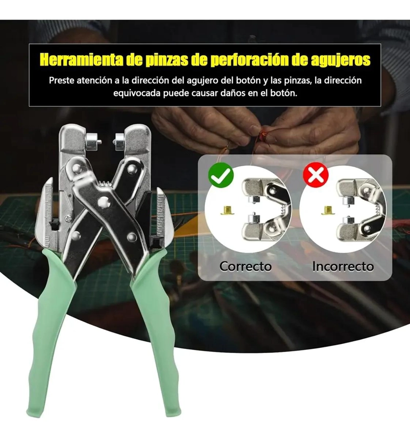 KIT DE REMACHADORA Y PERFORADORA CON 160 OJETILLOS DE COLORES - 5