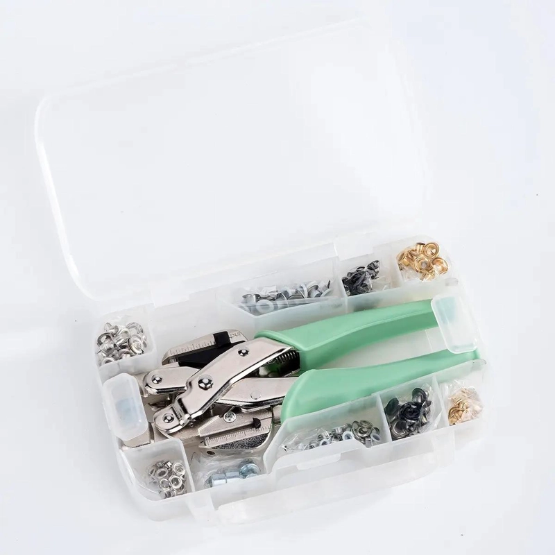 KIT DE REMACHADORA Y PERFORADORA CON 160 OJETILLOS DE COLORES - 9