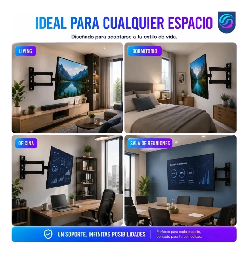SOPORTE DE PARED ARTICULADO PARA TELEVISORES DE 14 A 55 PULGADAS - 3