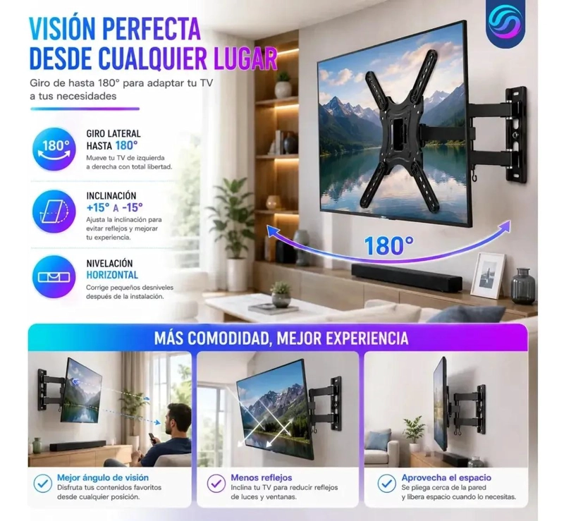 SOPORTE DE PARED ARTICULADO PARA TELEVISORES DE 14 A 55 PULGADAS - 4