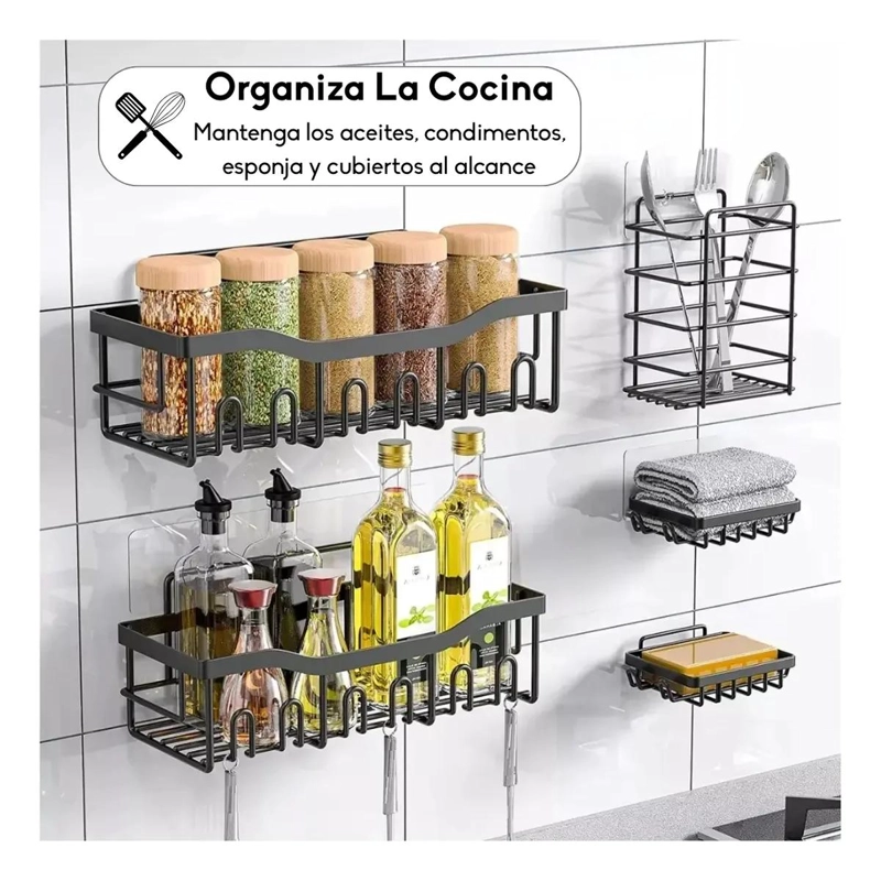 SET DE BAÑO ORGANIZADOR ESQUINERO CON 5 ESTANTES - 9