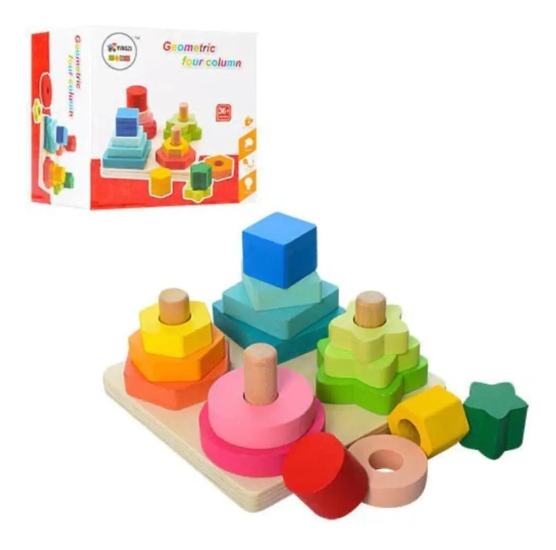 JUGUETE DE MADERA FIGURAS GEOME TRICAS PARA NIÑOS - 2