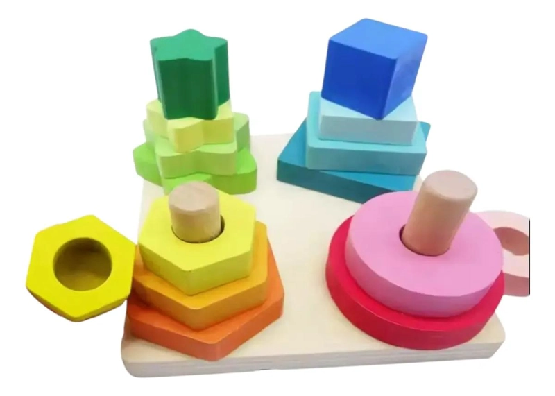 JUGUETE DE MADERA FIGURAS GEOME TRICAS PARA NIÑOS - 3