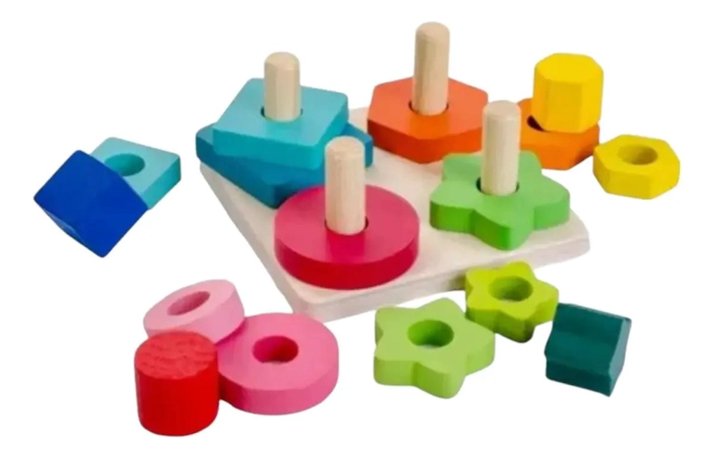 JUGUETE DE MADERA FIGURAS GEOME TRICAS PARA NIÑOS - 4