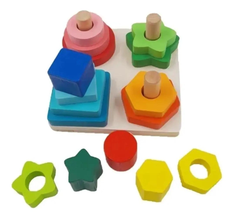 JUGUETE DE MADERA FIGURAS GEOME TRICAS PARA NIÑOS - 6