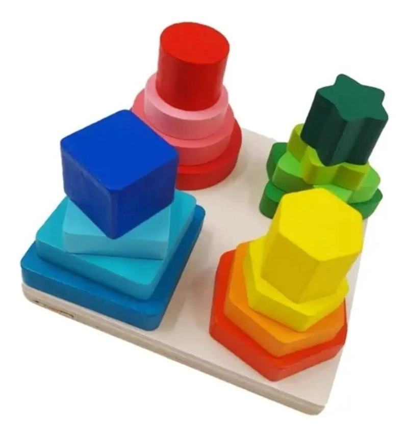 JUGUETE DE MADERA FIGURAS GEOME TRICAS PARA NIÑOS - 7