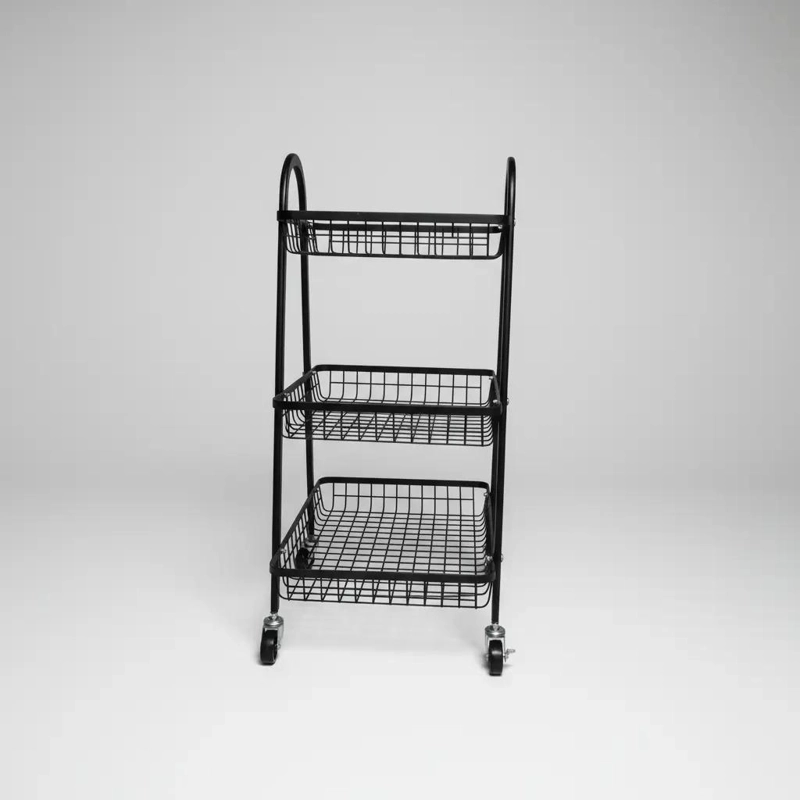 CESTA ORGANIZADORA MOVIL METALICA DE 3 NIVELES PARA COCINA - 7