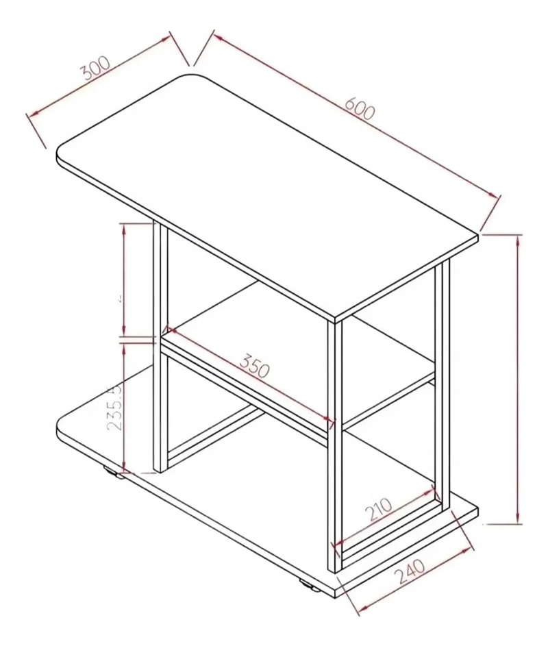 MESA CENTRO DECORATIVA DE MADERA CON TRES NIVELES Y DISEÑO MODERNO - 4