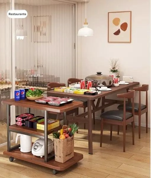 MESA CENTRO DECORATIVA DE MADERA CON TRES NIVELES Y DISEÑO MODERNO - 6