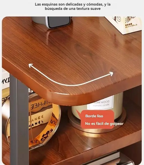 MESA CENTRO DECORATIVA DE MADERA CON TRES NIVELES Y DISEÑO MODERNO - 7