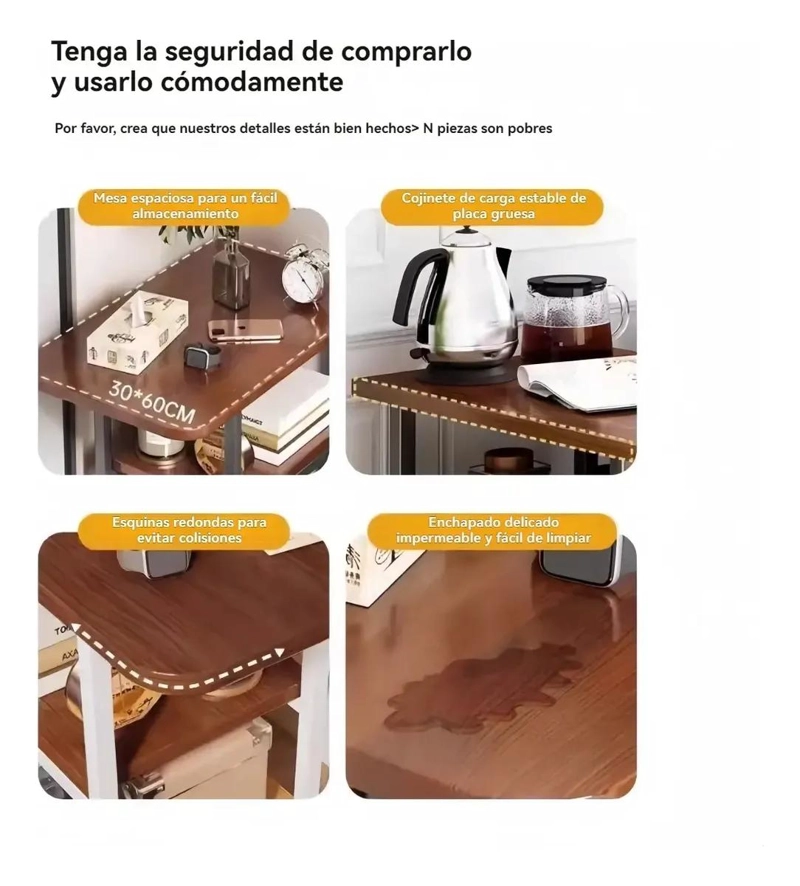 MESA CENTRO DECORATIVA DE MADERA CON TRES NIVELES Y DISEÑO MODERNO - 8