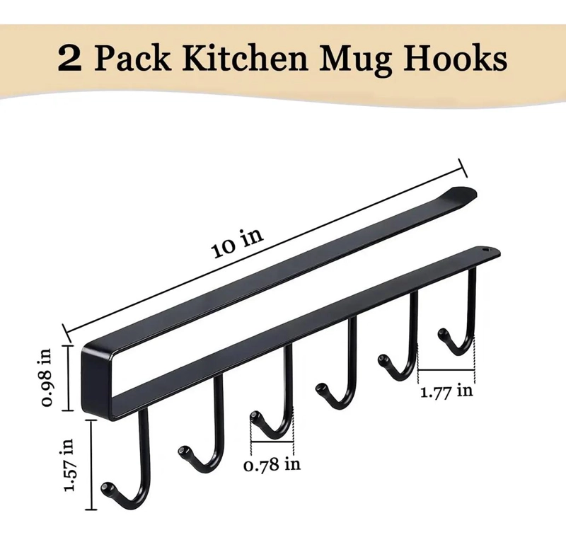 GANCHOS ORGANIZADOR COLGANTE PARA COCINA Y BAÑO 8 PIEZAS - 2