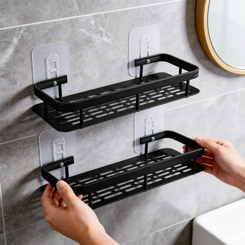 ESTANTE ORGANIZADOR DE BAÑO NEGRO PARA DUCHA Y COCINA - 1