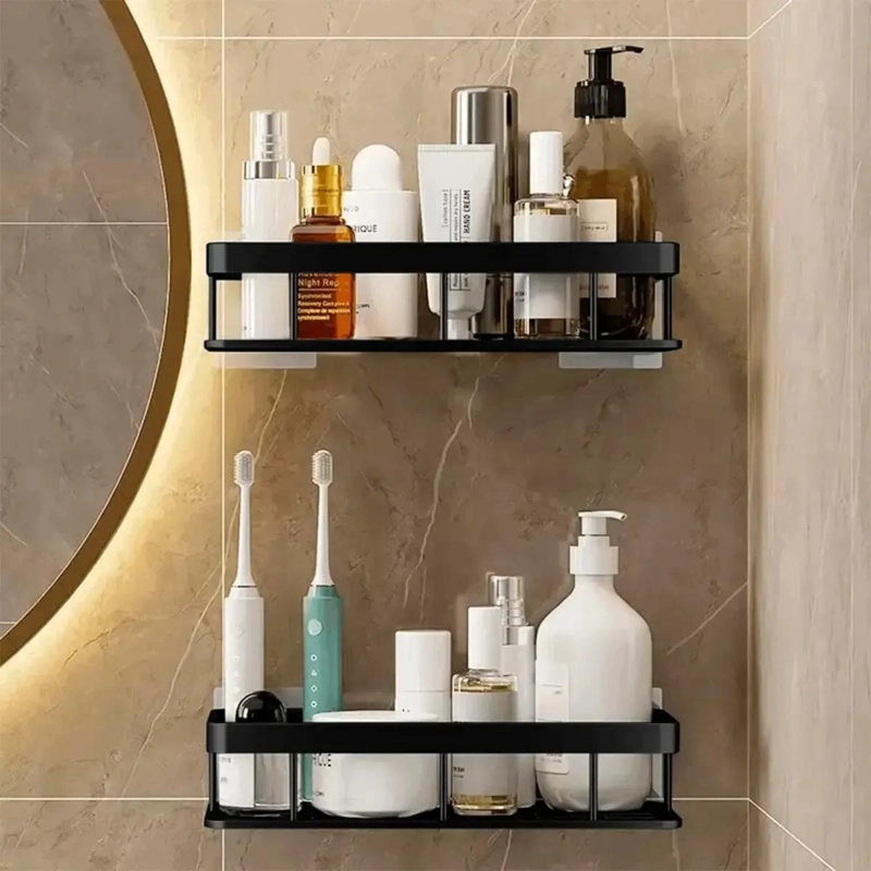 ESTANTE ORGANIZADOR DE BAÑO NEGRO PARA DUCHA Y COCINA - 6