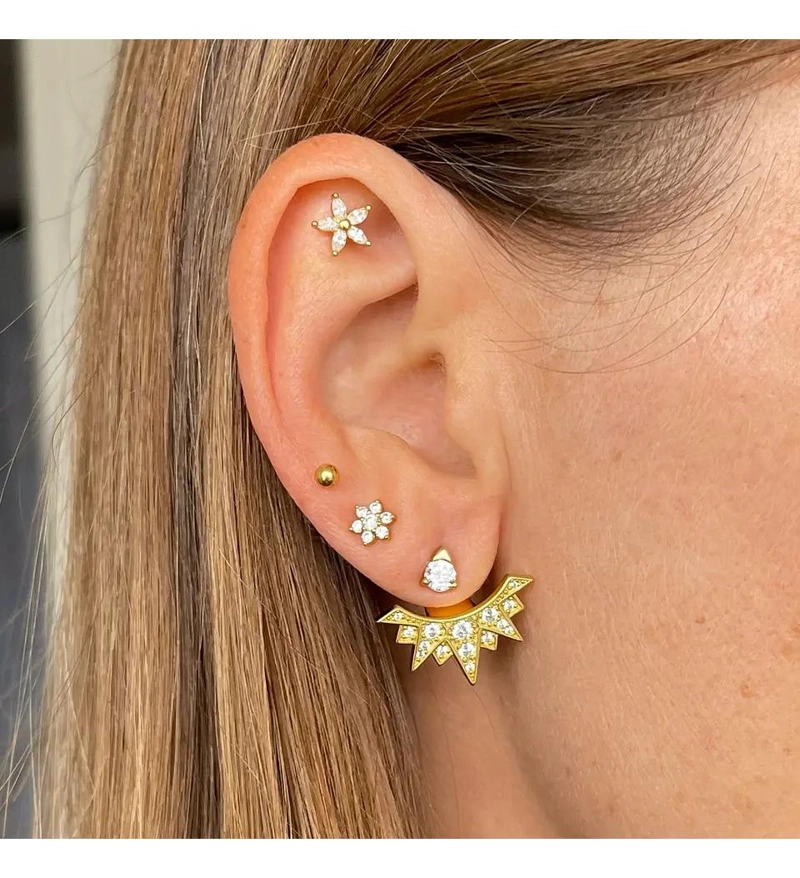 MINI AROS REDONDOS ESFERAS 3 MM EN PLATA BAÑADA EN ORO UNISEX - 2