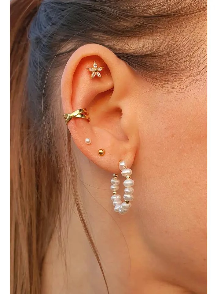 MINI AROS REDONDOS ESFERAS 3 MM EN PLATA BAÑADA EN ORO UNISEX - 3