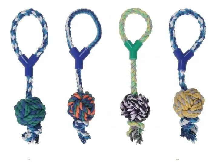 JUGUETE INTERACTIVO PARA PERROS CON CUERDA Y PELOTA - 1